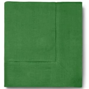 SFERRA Festeval Square Hemstitched Linen Tablecloth, Emerald, Retail $149.95US